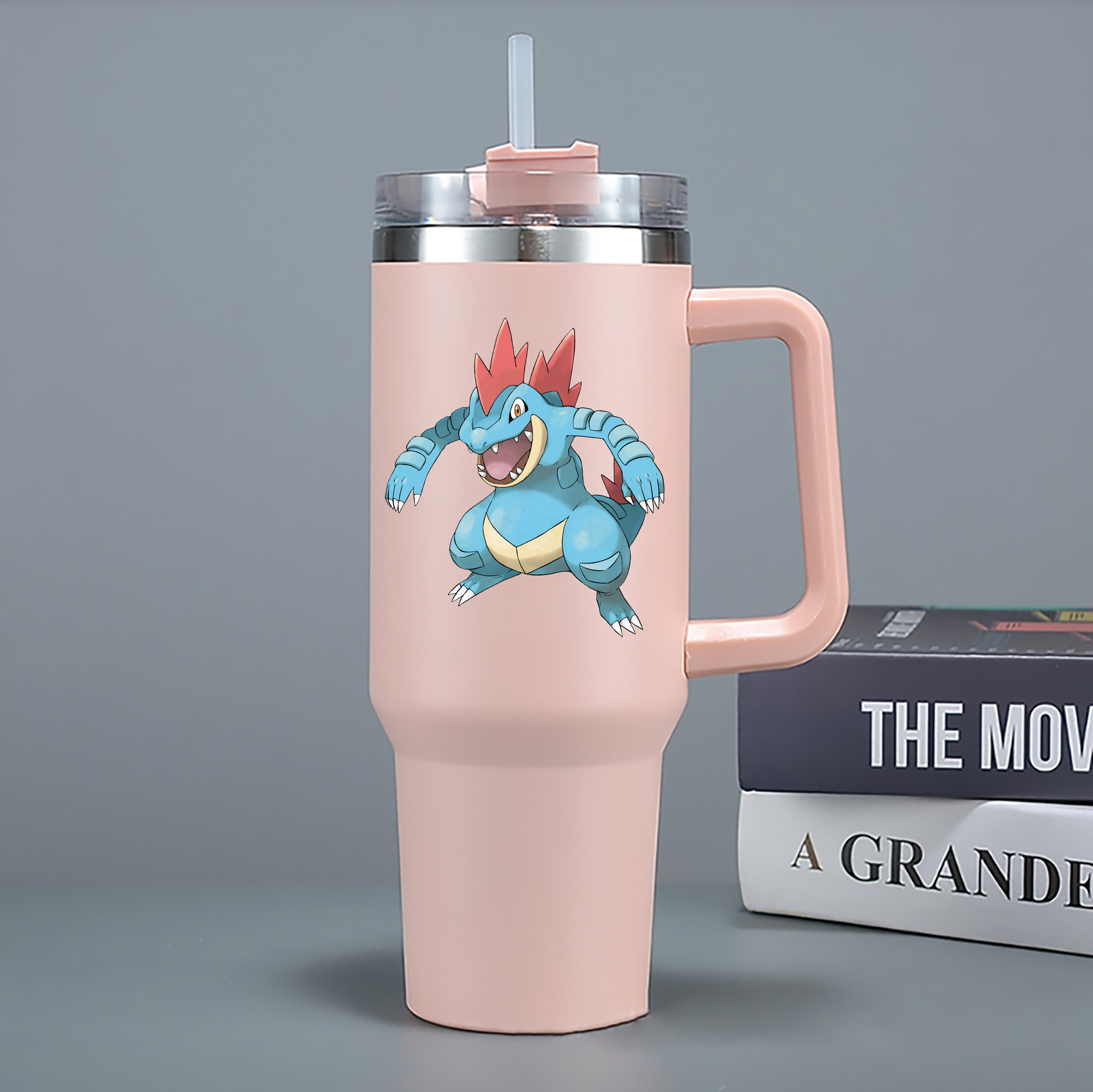 （画像用） ポケットモンスター Pokémon 1200mL車用タンブラー - クリスタルステッカー（プラスチックストロー付き）